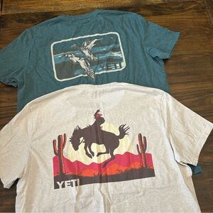 Yeti Teal and Tan  Graphic T-Shirts bundle XL Western